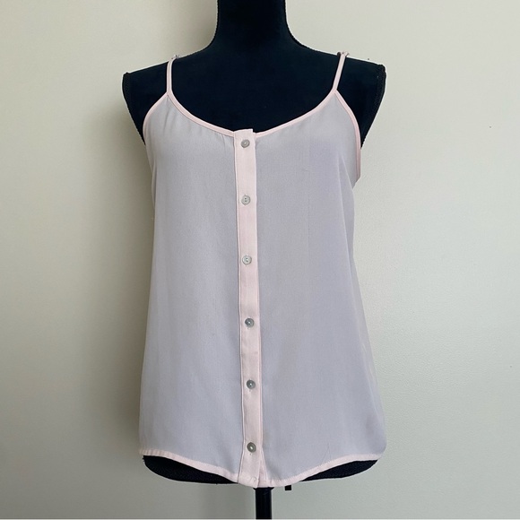 Forever 21 Tops - Women's Light Pink Button-Down Cami Top